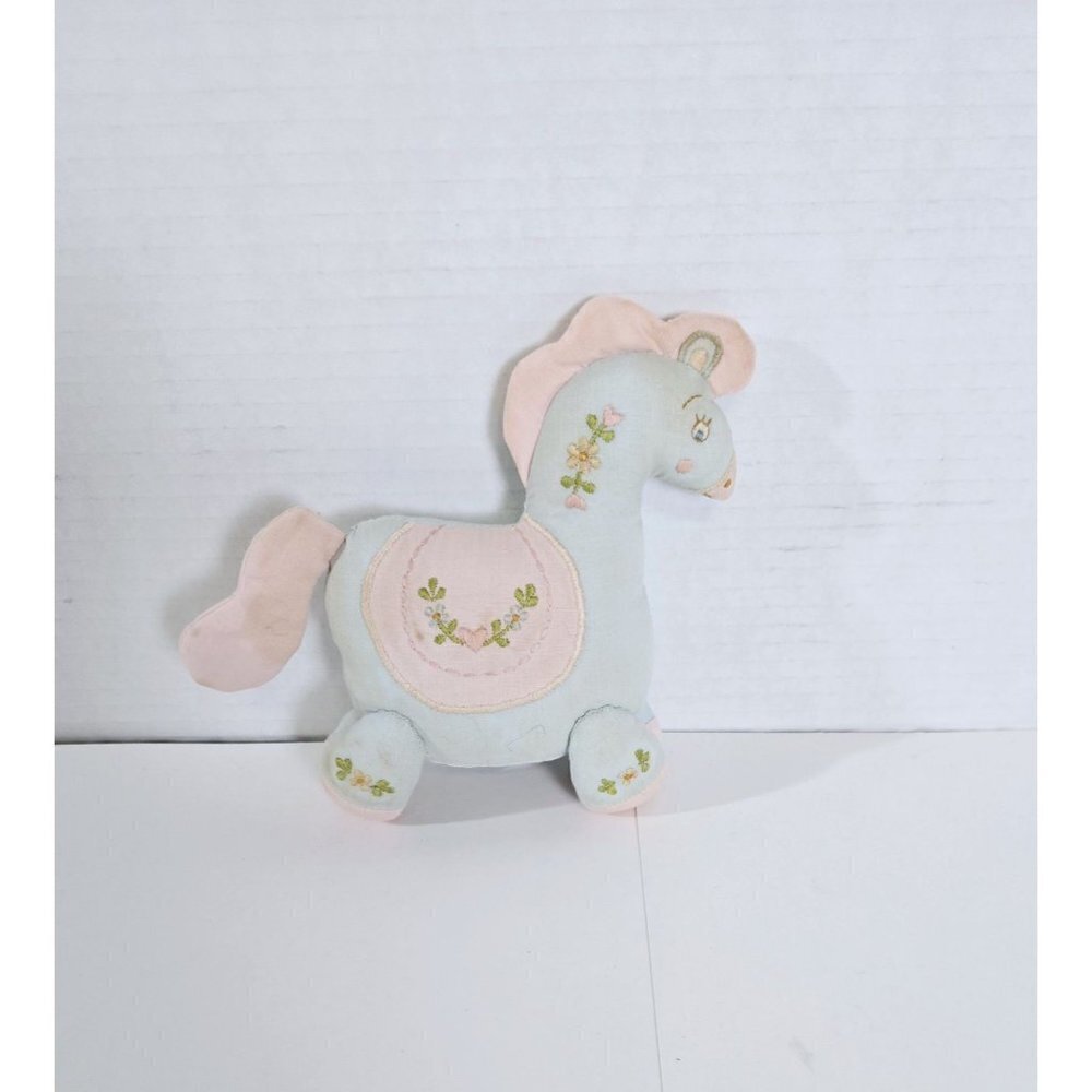 Vintage House Of Hatten Rocking Horse Handheld Rattle Chime Cloth Plush …